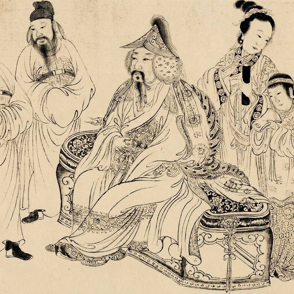 Emperor TogoontT&ouml;m&ouml;r Khan (1320&ndash;1370). Credits.