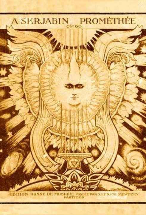 Jean Delville (1867–1953), cover for Scriabin’s “Promethée” (1910).