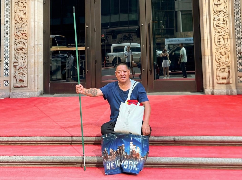 Lobga Rangzen in New York, in a photo he posted on Facebook shortly before self-immolating.