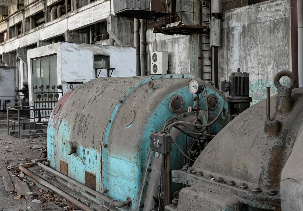 One of the many Soviet-assisted SOEs in China, now abandoned. Screenshot.