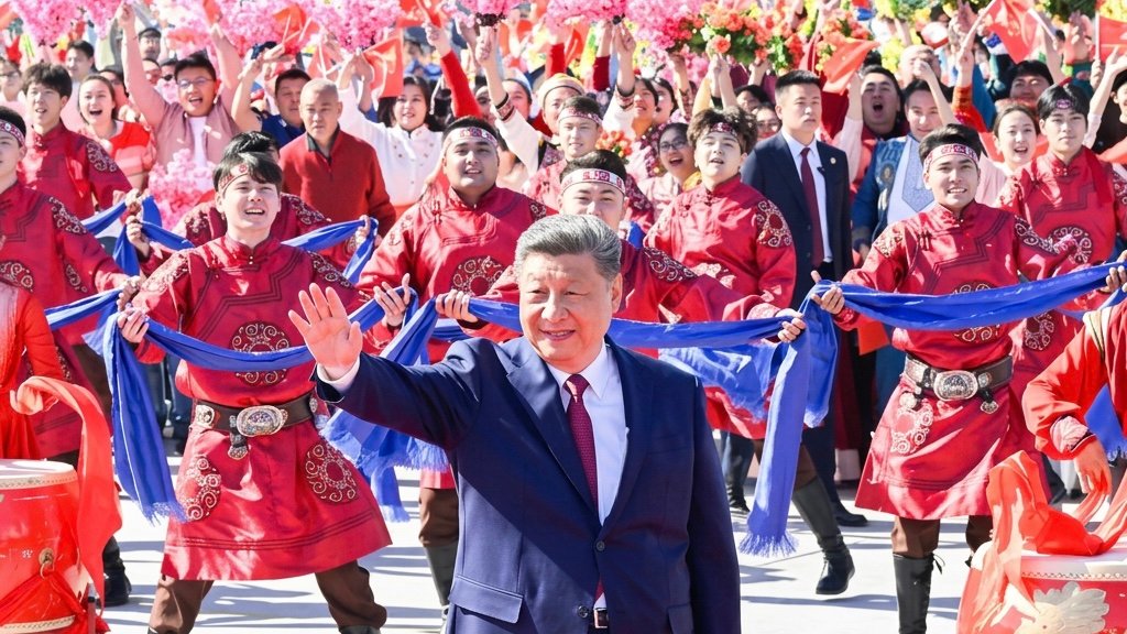 Xi Jinping in Xinjiang: a fiction of ethnic harmony. Source: The State Council of the People&rsquo;s Republic of China.