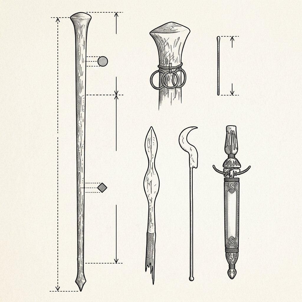 Insignia of the Nyabingi mediums, from Father Pauwels’ sketches.