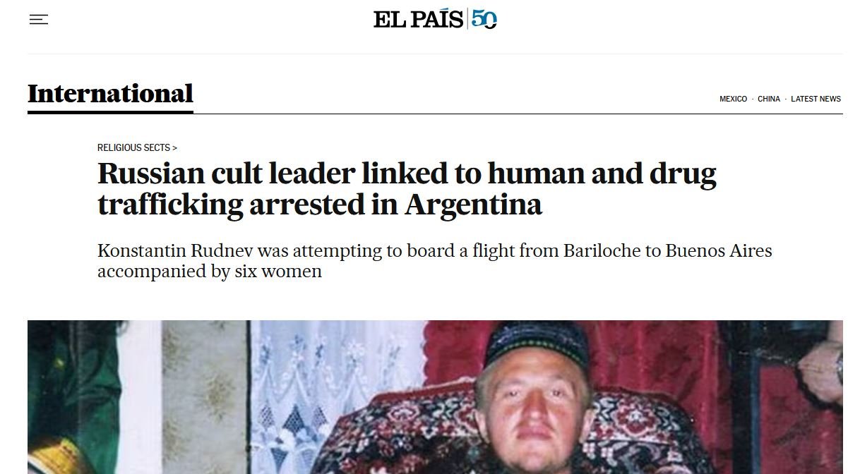 El País” sensational coverage of Rudnev’s arrest in Argentina.