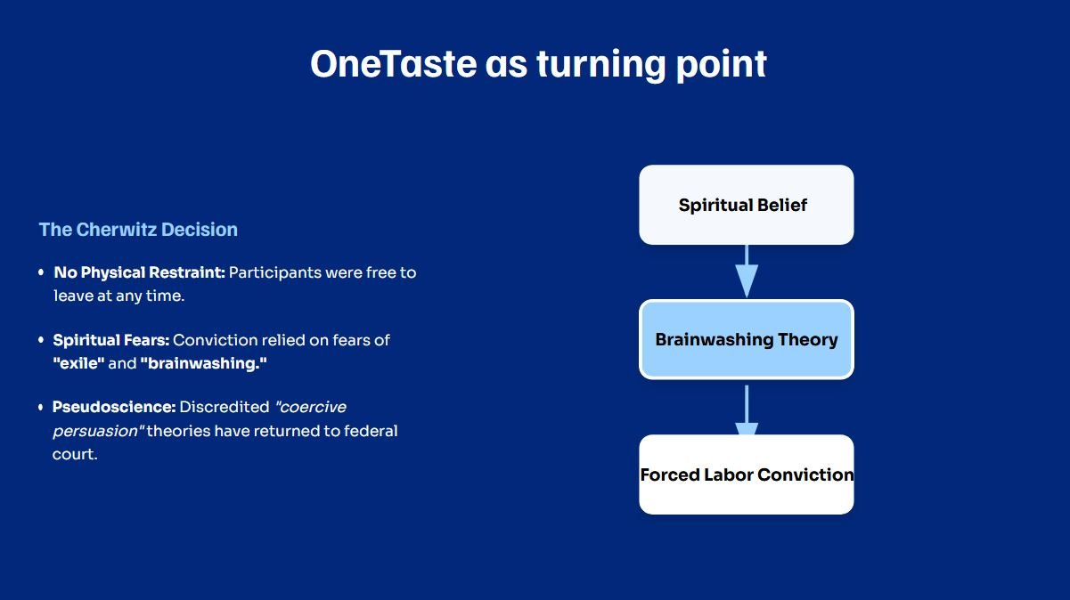 Why OneTaste was a crucial case.