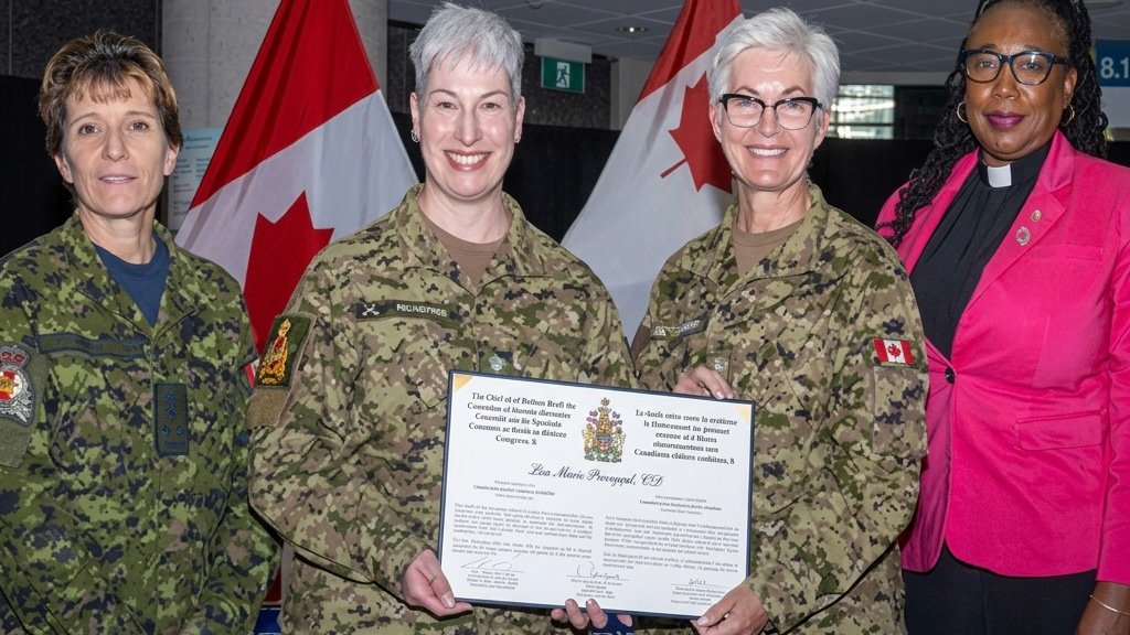 The appointment of Colonel Lisa Pacarynuk as Chaplain General of the Canadian Armed Forces in 2025. Source: Government of Canada.