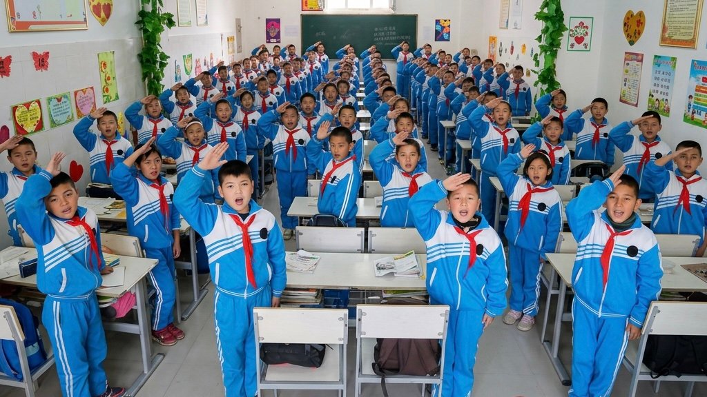 Schoolchildren in Urumqi. From Weibo.