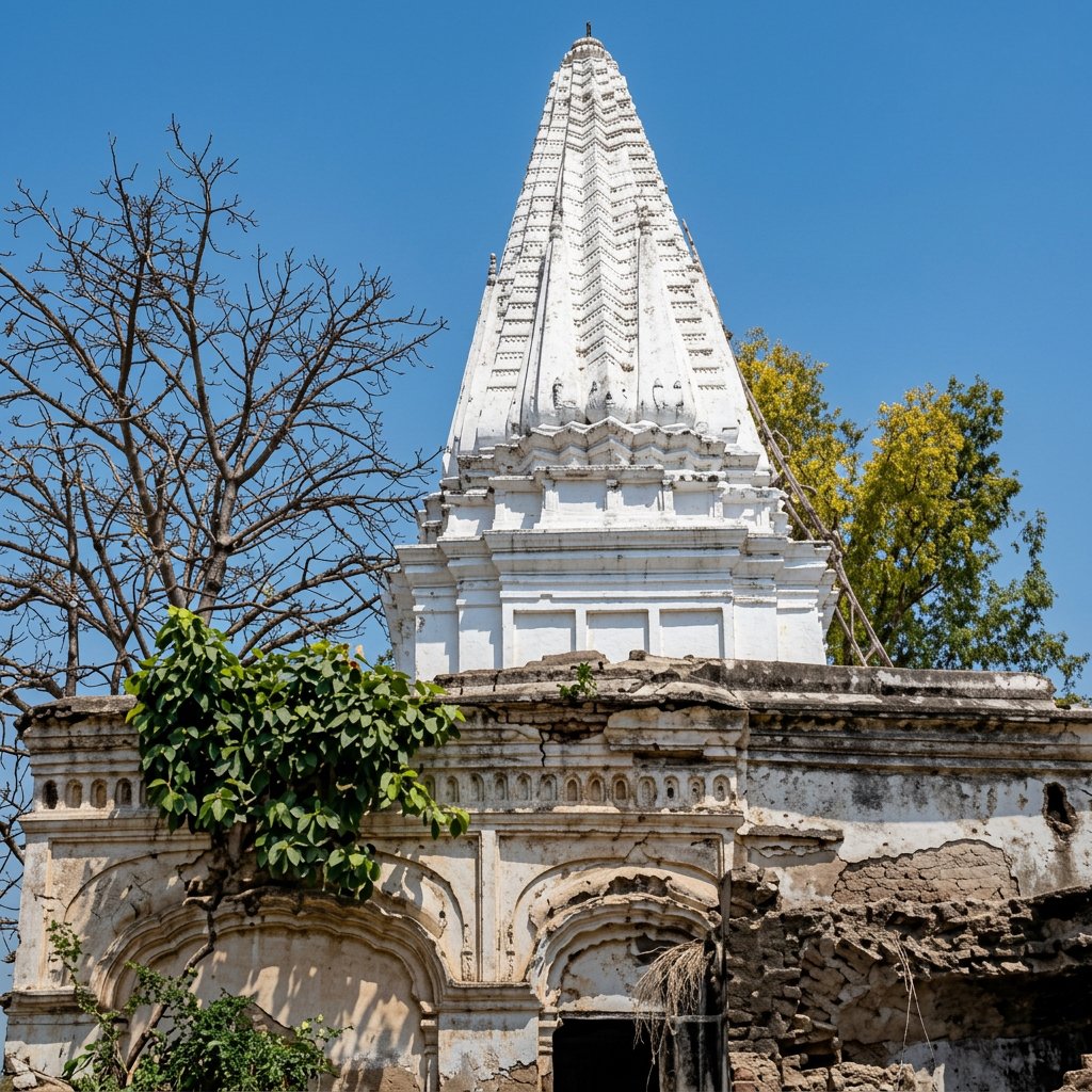 Century-old Hindu temple in Narowal. Screenshot.