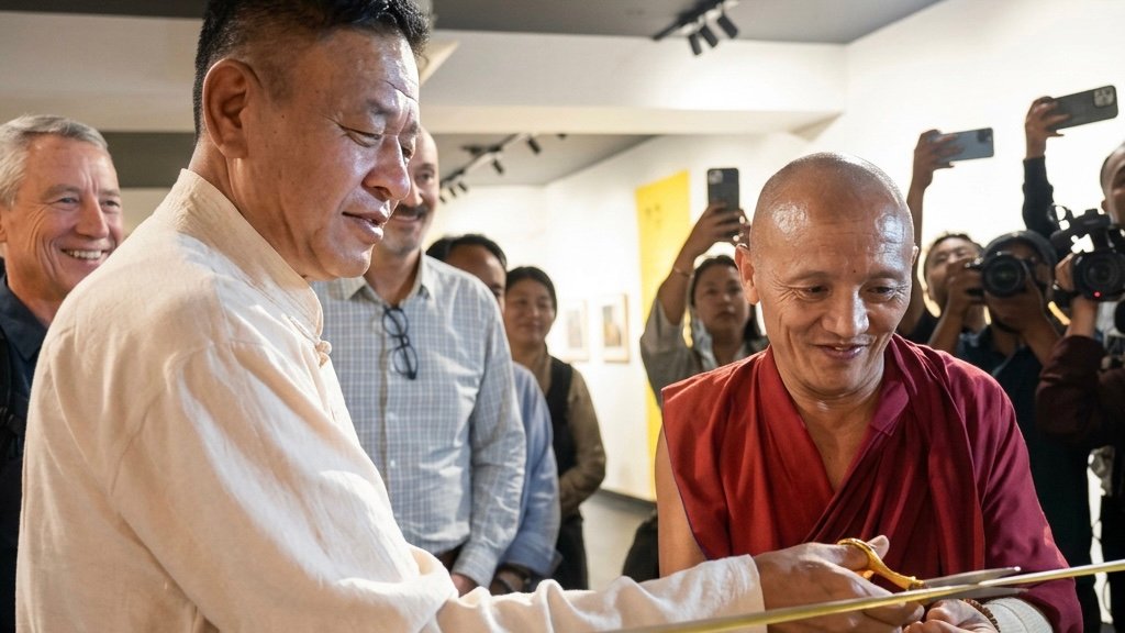 Sikyong Penpa Tsering inaugurating the exhibition.