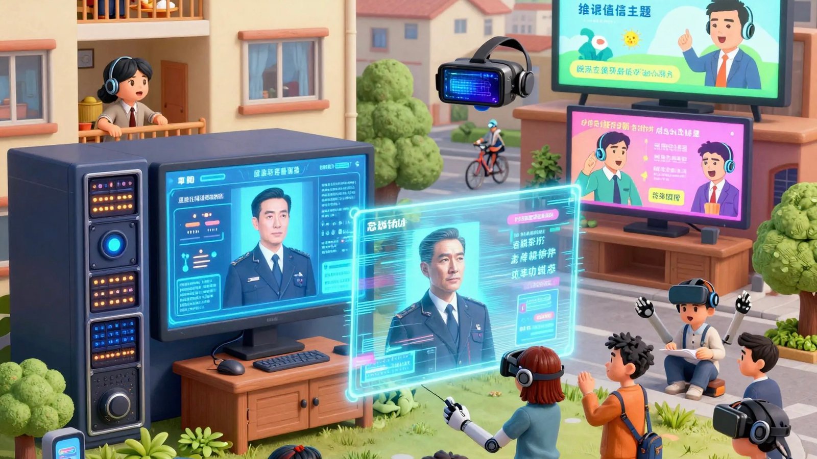 The Orwellian world of “grassroots theoretical propaganda.” AI-generated.