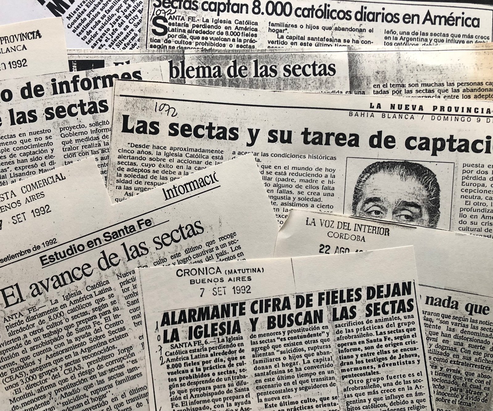 Some headlines from Argentine newspapers recall the moral panic that swept through Argentina in late 1992.