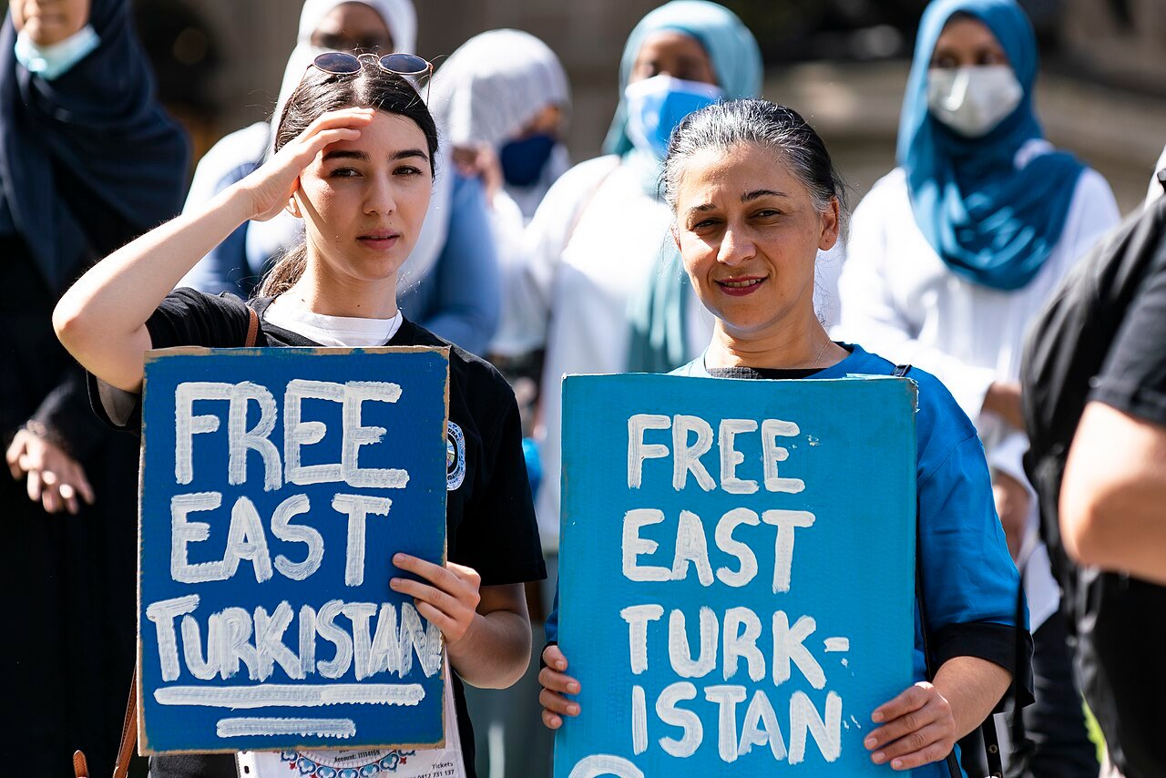 Uyghur rally in Australia. Credits.