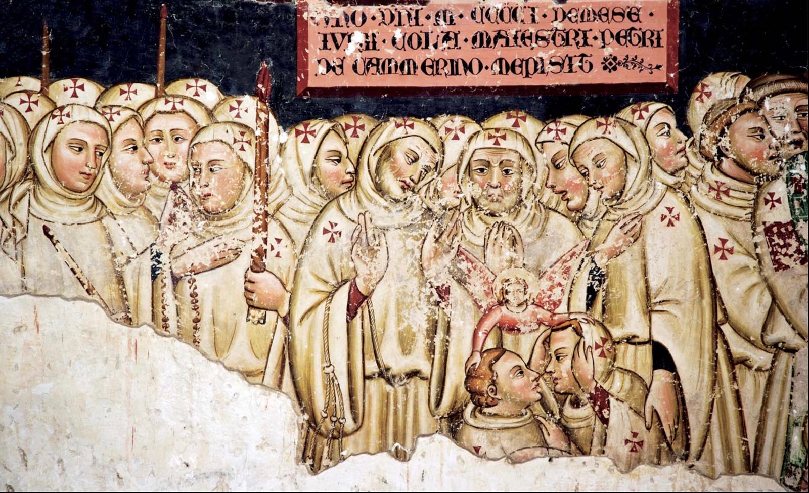 The Bianchi. Fresco in the Church of Santa Maria in Vallo di Nera (Perugia). From X.