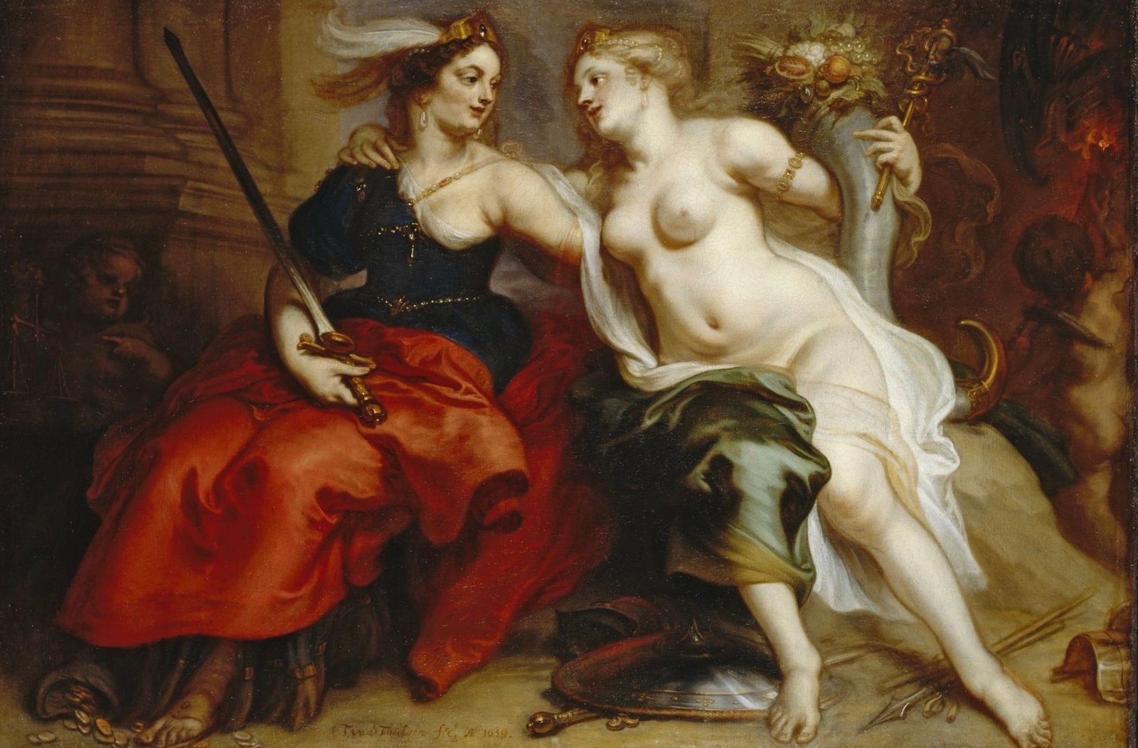 Theodoor van Thulden (1606-1669), “Allegory of Justice and Peace.” Credits.
