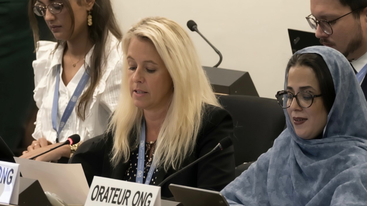 Christine Mirre of CAP-LC speaks about the OneTaste case in Geneva.