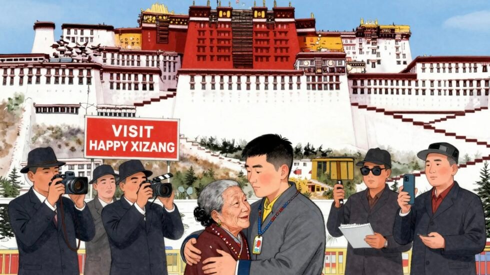 China’s ideal diaspora Tibetans’ visits to Tibet. AI-generated.