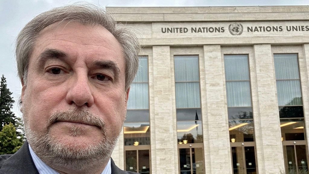 Marco Respinti at the UN in Geneva on October 2, 2026.