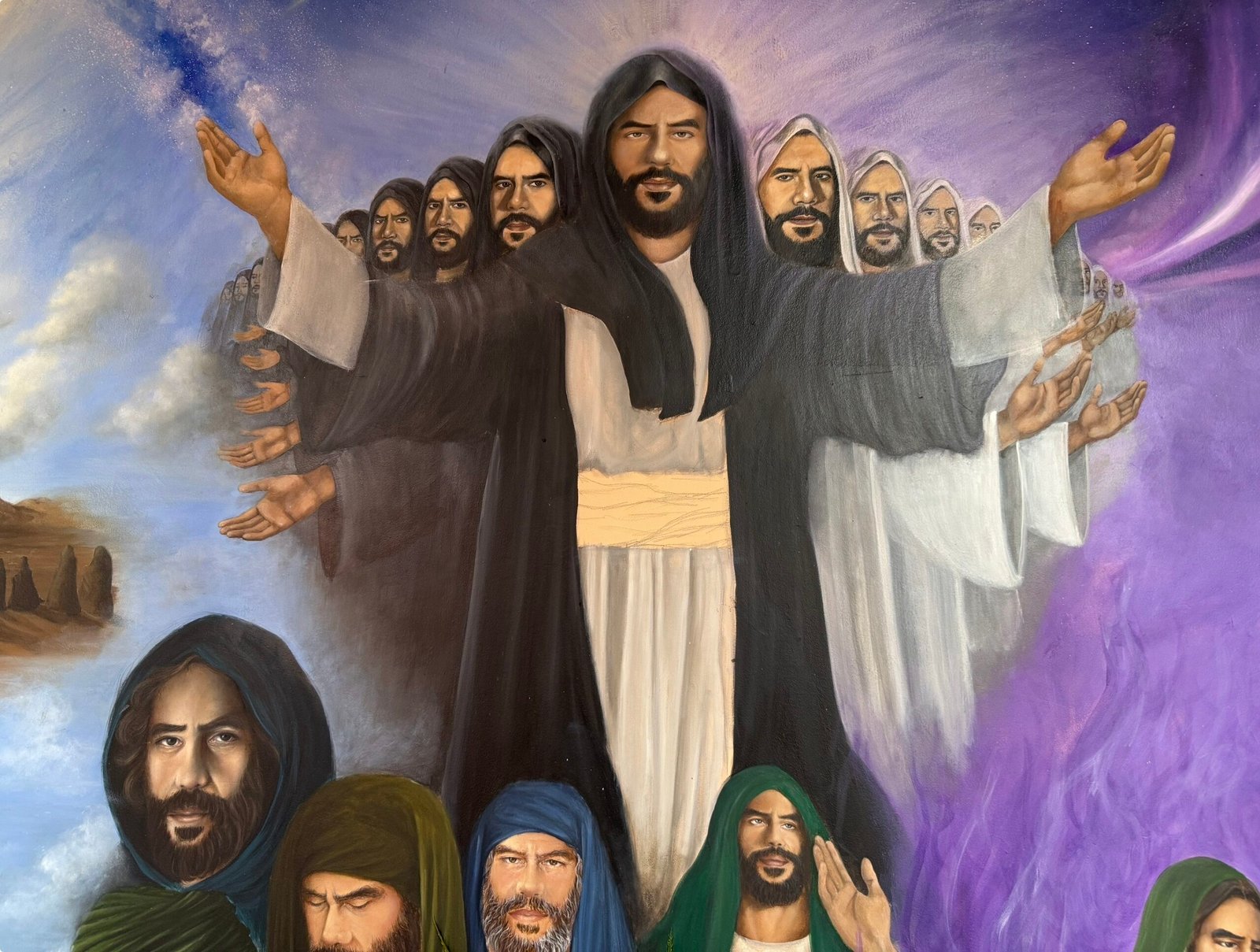 The succession of the imams according to the AROPL, fresco at Webb House.