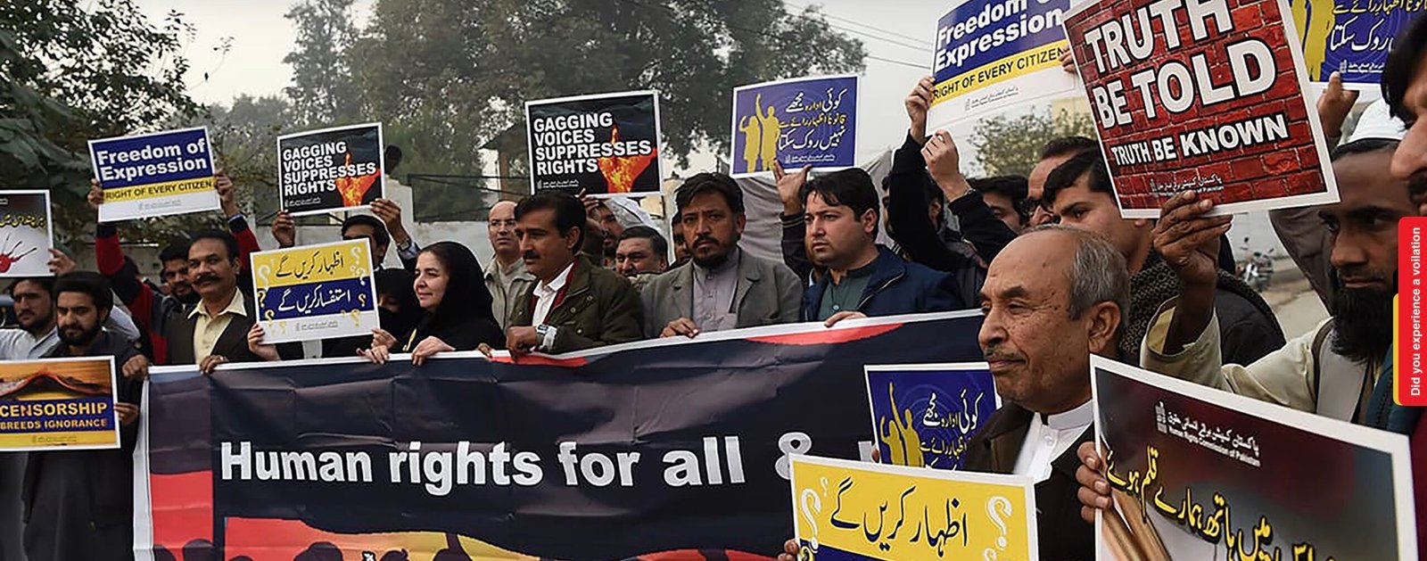A rally of the Human Rights Commission of Pakistan.