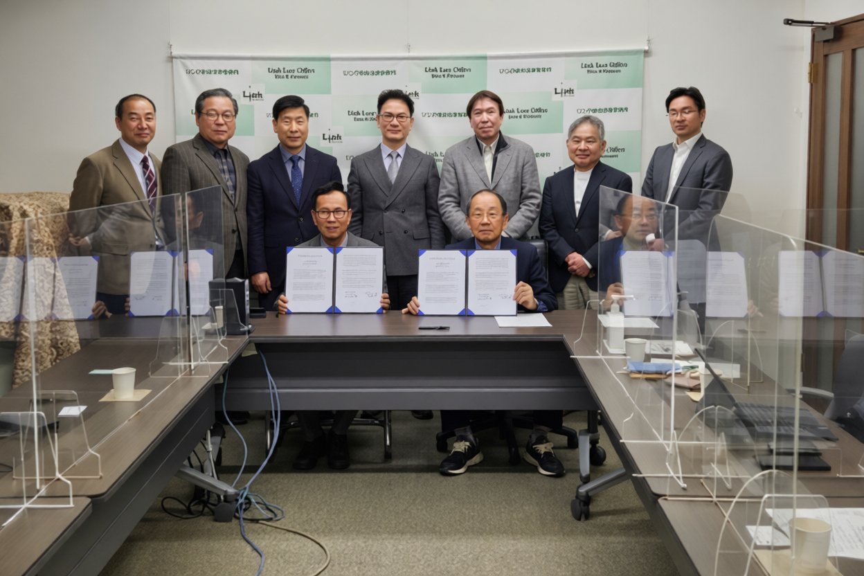 Korean heresy hunters and Japanese left-leaning lawyers’ meeting at Masaki Kito’s law office on January 8, 2025. Kito also appears in the picture.